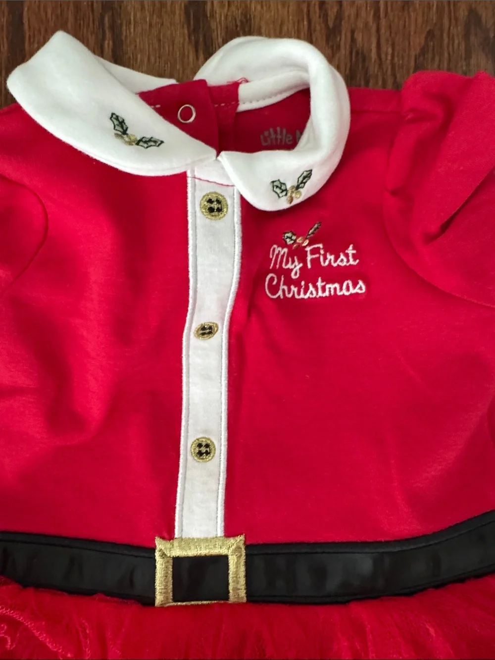 Little Me Red Baby Holiday Outfit Trio with Tutu & Bear Romper